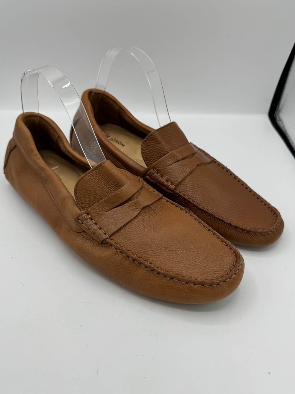Nordstrom Cody Men's Driving Glove Leather Penny Loafer Tan Size 10.5 READ